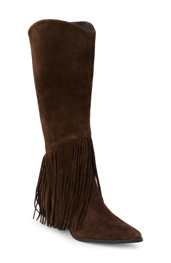 マチス レディース シューズ ブーツ・レインブーツ フリンジ Matisse Tatum Fringe Pointed Toe Knee High Boot Women CHOCOLATE チョコレー
