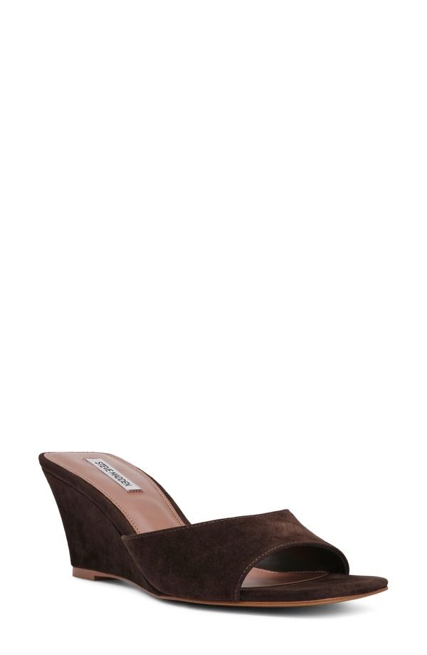 スティーブ マデン レディース シューズ ヒール サンダル Steve Madden Seleste Slide Sandal Women BROWN SUEDE ブラウン