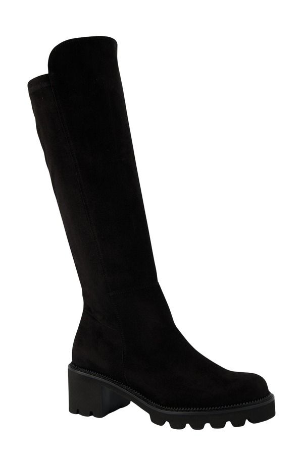 ポール・グリーン レディース シューズ ブーツ・レインブーツ Paul Green Evette Knee High Boot Women BLACK SOFT STRETCH ブラック