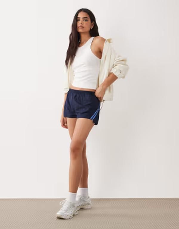 コットンオン レディース ボトムス ハーフパンツ・ショーツ ショートパンツ Cotton Active woven micro shorts in prep NAVY ネイビー