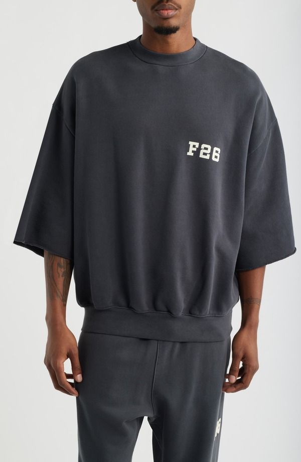 フィアオブゴッド メンズ アウター パーカー・スウェット シャツ Fear of God Essentials ThreeQuarter Sleeve Sweatshirt WASHED IRON G