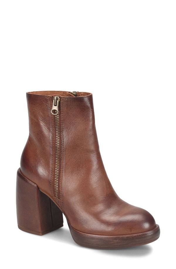 コークイーズ レディース シューズ ブーツ・レインブーツ プラットフォーム KorkEase Aime Platform Bootie Women RUST LEATHER ラスト