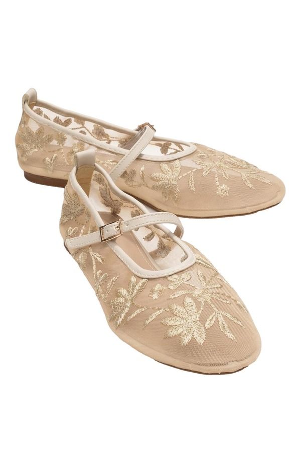 プロローグシューズ レディース パンプス フラワー柄 メッシュ フラワー Prologue Shoes Juny Mesh Floral Embroidery Ballet Flat Women Li