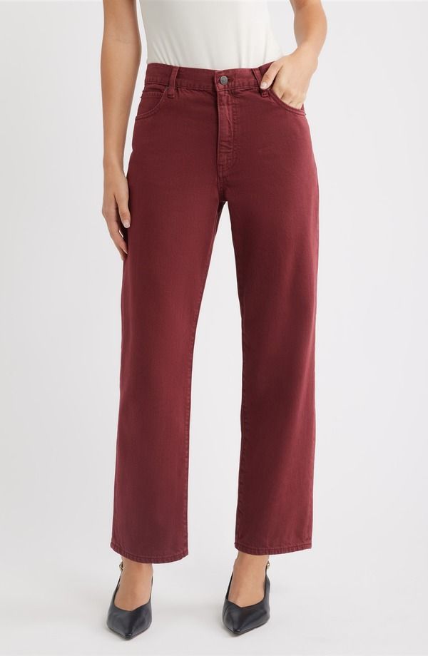 フレーム レディース ボトムス デニムパンツ ストレート アンクル ジーンズ FRAME The Off Duty Hang Ankle Straight Leg Jeans GARNET 51,480円