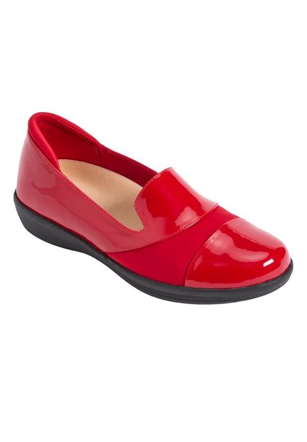 コンフォートビュー レディース シューズ パンプス Comfortview The Annete Bunion Friendly Slip On Orthotic Flat Women RED レッド