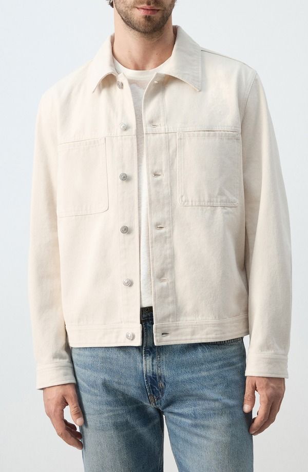 マンゴ メンズ アウター コート コットン デニム ジャケット MANGO Cotton Denim Jacket ECRU エクリュ