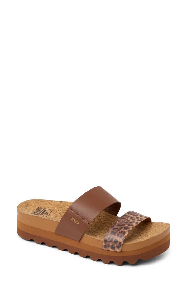 リーフ レディース シューズ サンダル Reef Cushion Vista Hi Slide Sandal Women BROWN LEOPARD ブラウン