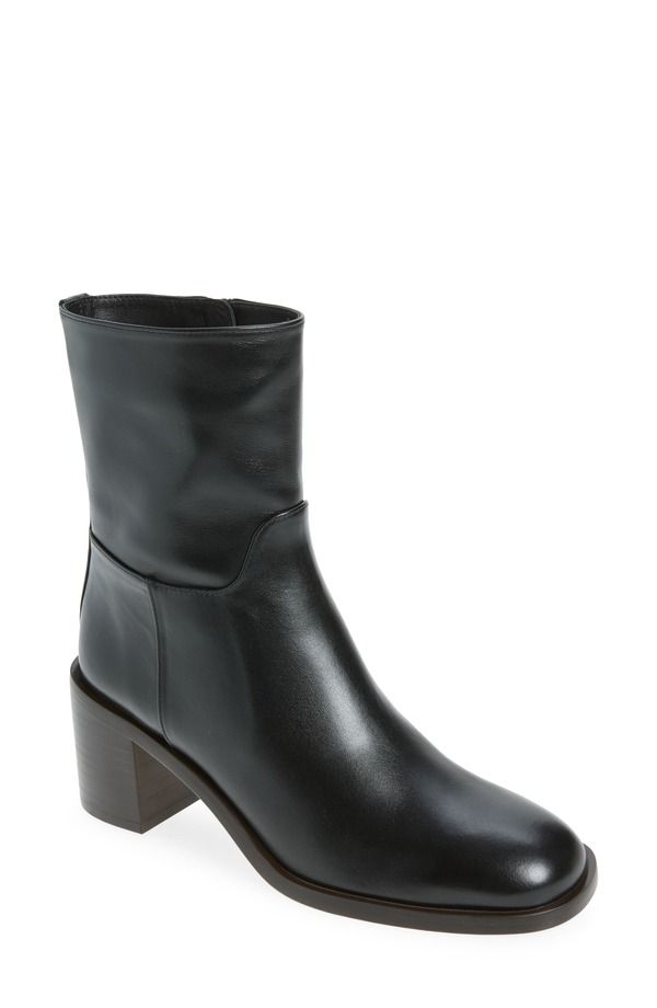スチュアート ワイツマン レディース シューズ ブーツ・レインブーツ Stuart Weitzman Maris Zip Bootie Women BLACK CALF SMU ブラック