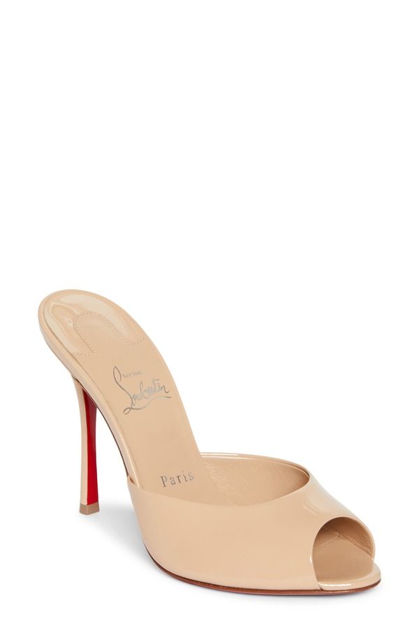 クリスチャン・ルブタン レディース シューズ スニーカー サンダル Christian Louboutin Me Dolly Peep Toe Slide Sandal Women LIGHT BEI