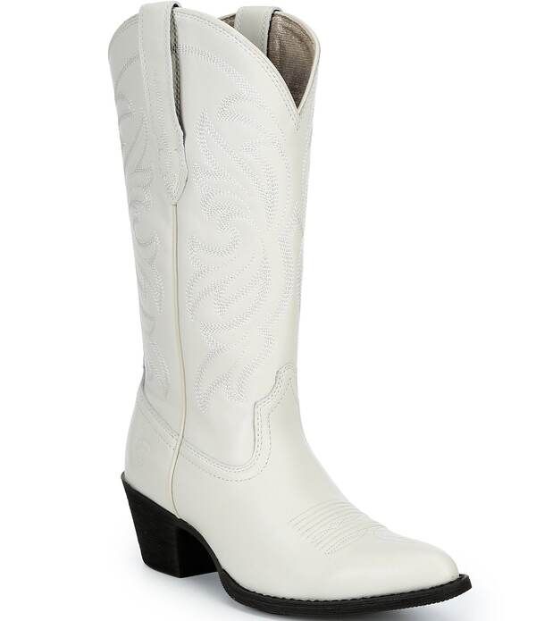 アリアト レディース シューズ ブーツ・レインブーツ レザー Ariat Womens J Toe Leather Stretch Fit Western Boots White ホワイト