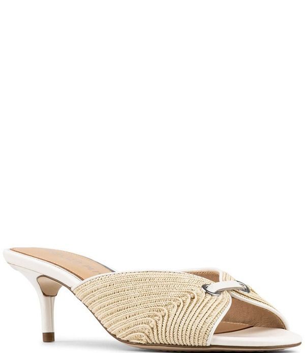 ドナルドプリネール レディース シューズ サンダル ヒール Donald Pliner Patrice Raffia Kitten Heel Dresslide Sandals Porcelain