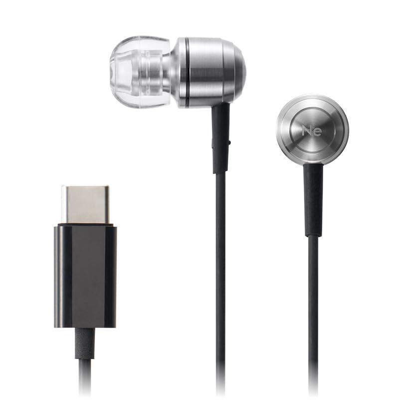 ラディウス radius HP-Q50C USB-C 接続 USB-C Type-C イヤホン カナル型 タイプC リモコン マイク付き ハンズフリー HP-Q50CS(シルバー) [シルバー]