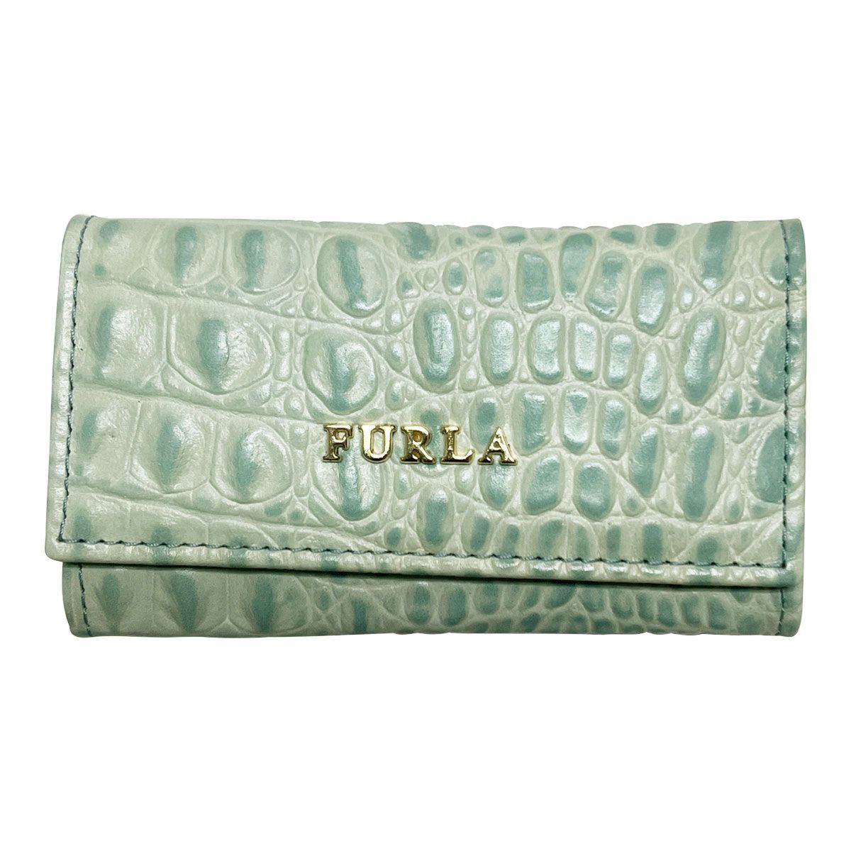 【※アウトレット※】フルラ FURLA キーケース クロコ型押し レザー 6連キーケース 00694352 レディース AZO ライトブルー系