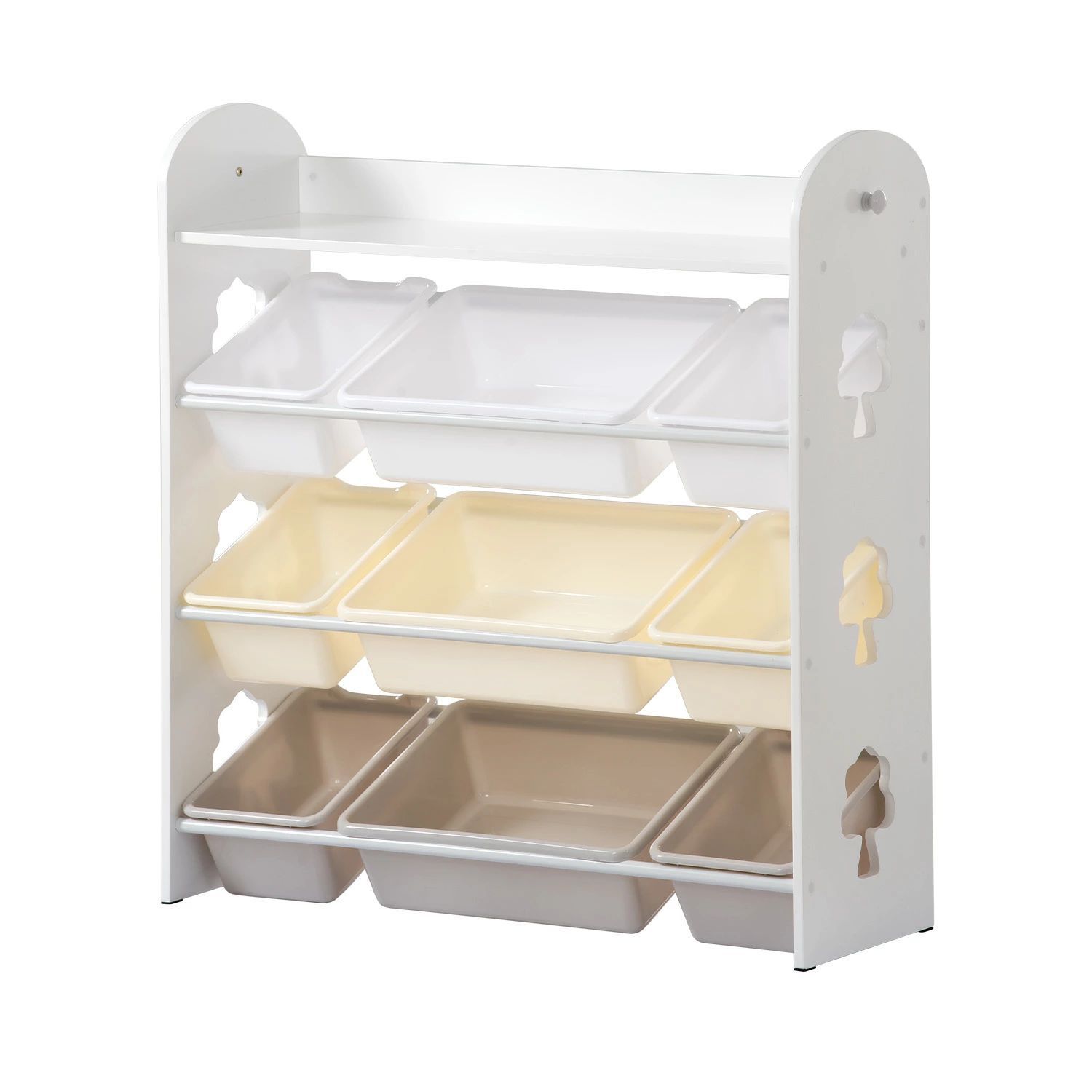 【人気商品】おもちゃ収納4段ラック 子ども用家具　MDF木製