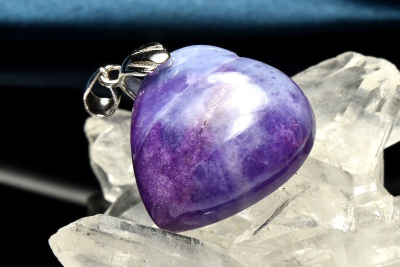 1点物】AAAAA☆希少石 シルバー925 ハックマナイト 22x21mm ハート