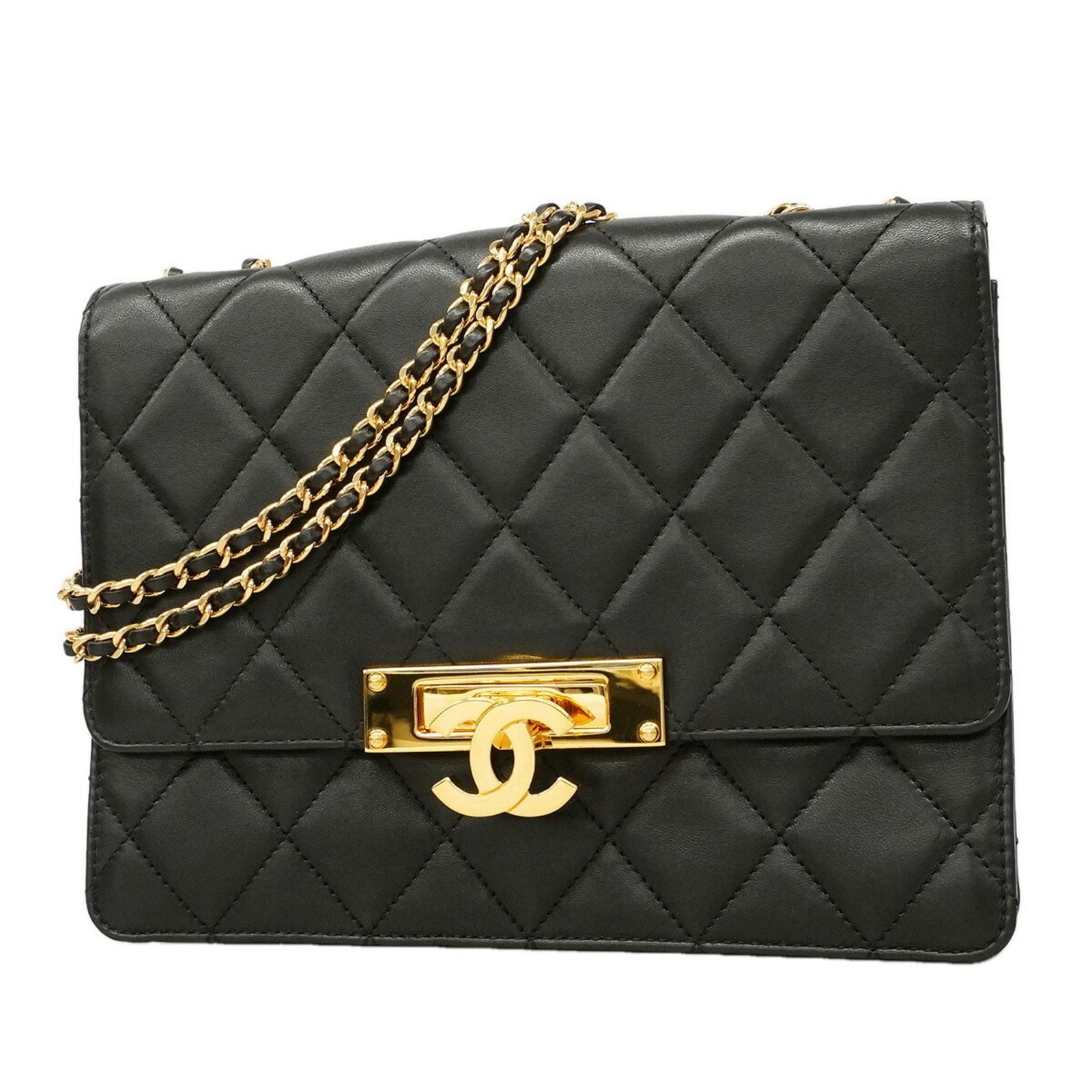 シャネル(Chanel) シャネル ショルダーバッグ マトラッセ Wチェーン ラムスキン ブラック レディース 224,117円