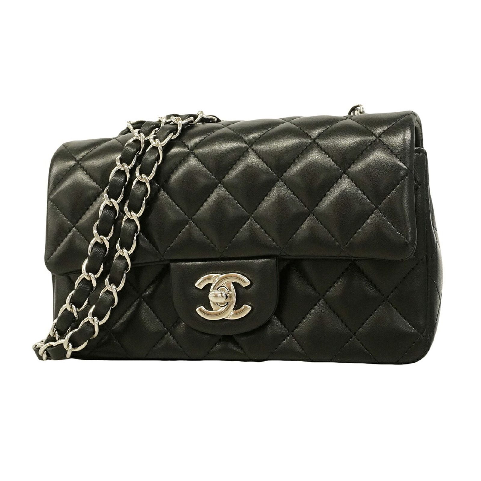 シャネル(Chanel) シャネル ショルダーバッグ ミニマトラッセ チェーンショルダー ラムスキン ブラック レディース