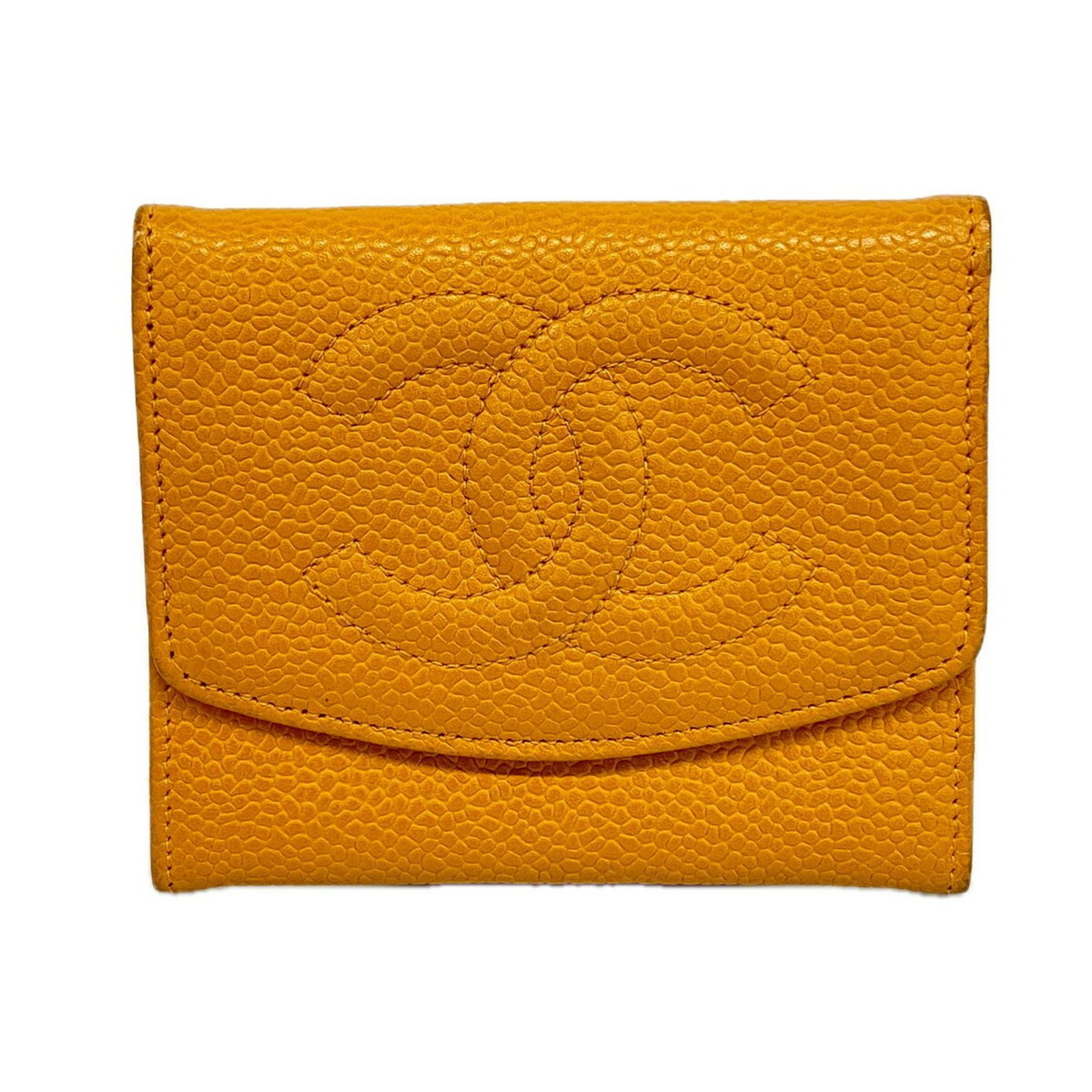 シャネル(Chanel) シャネル 財布・コインケース キャビアスキン オレンジ レディース