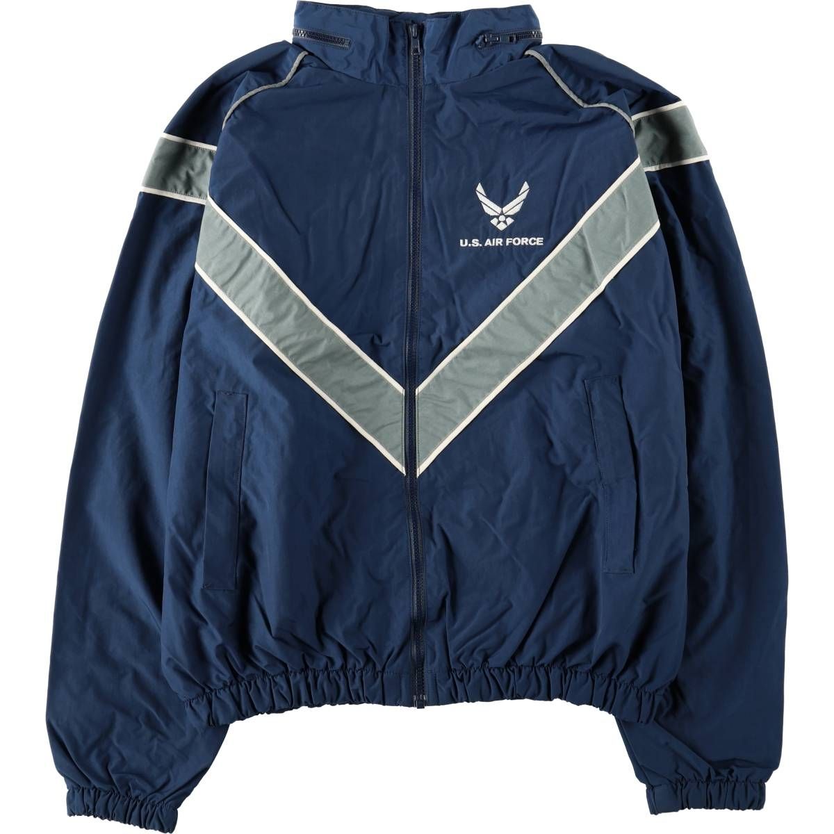 古着 米軍実品 U.S.AIR FORCE SKILCRAFT PTU トレーニングジャケット ナイロンジャケット USA製 MEDIUM/REGULAR メンズM相当/eaa660247