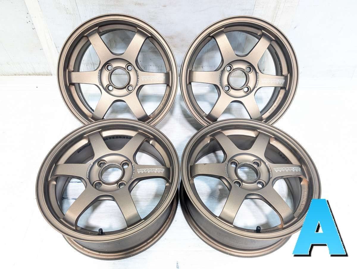 15x6.0 42 100-4穴 RAYS VOLK RACING TE37ソニック 中古ホイール 4本セット a15260727602