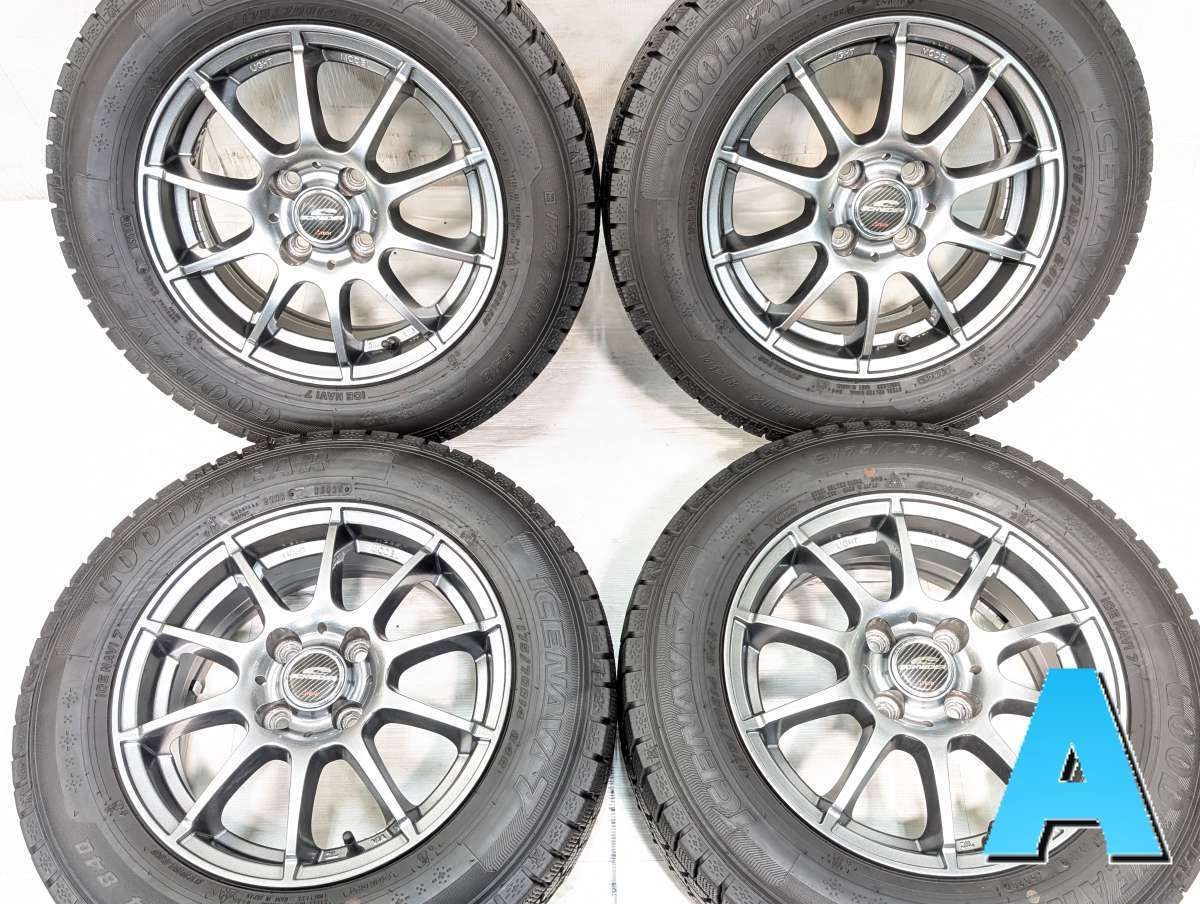 175/70R14 グッドイヤー アイスナビ7 　 SCHNEDER 14x5.5 38 100-4穴 中古タイヤ スタッドレスタイヤ ホイールセット 4本セット w14260727917