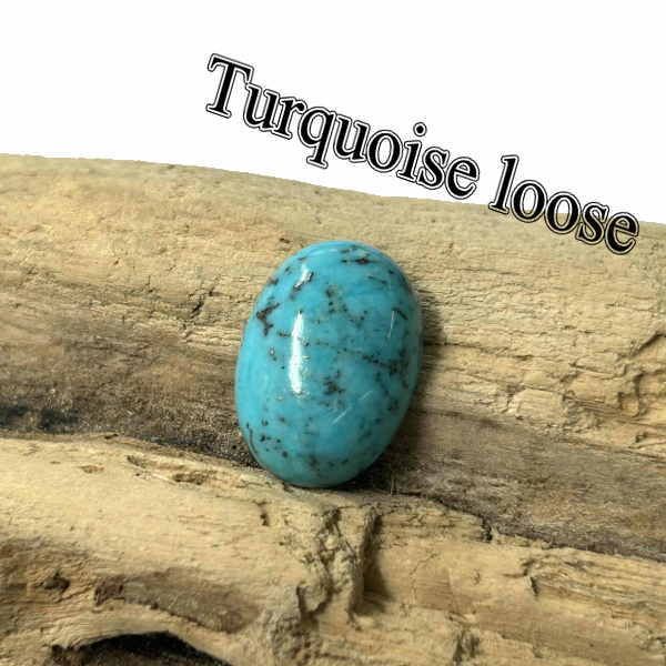 tru-45 ブルーターコイズ パイライト ルース Turquoise【産地不明】ターコイズ カボション アクセサリー/材料/彫金/コレクション