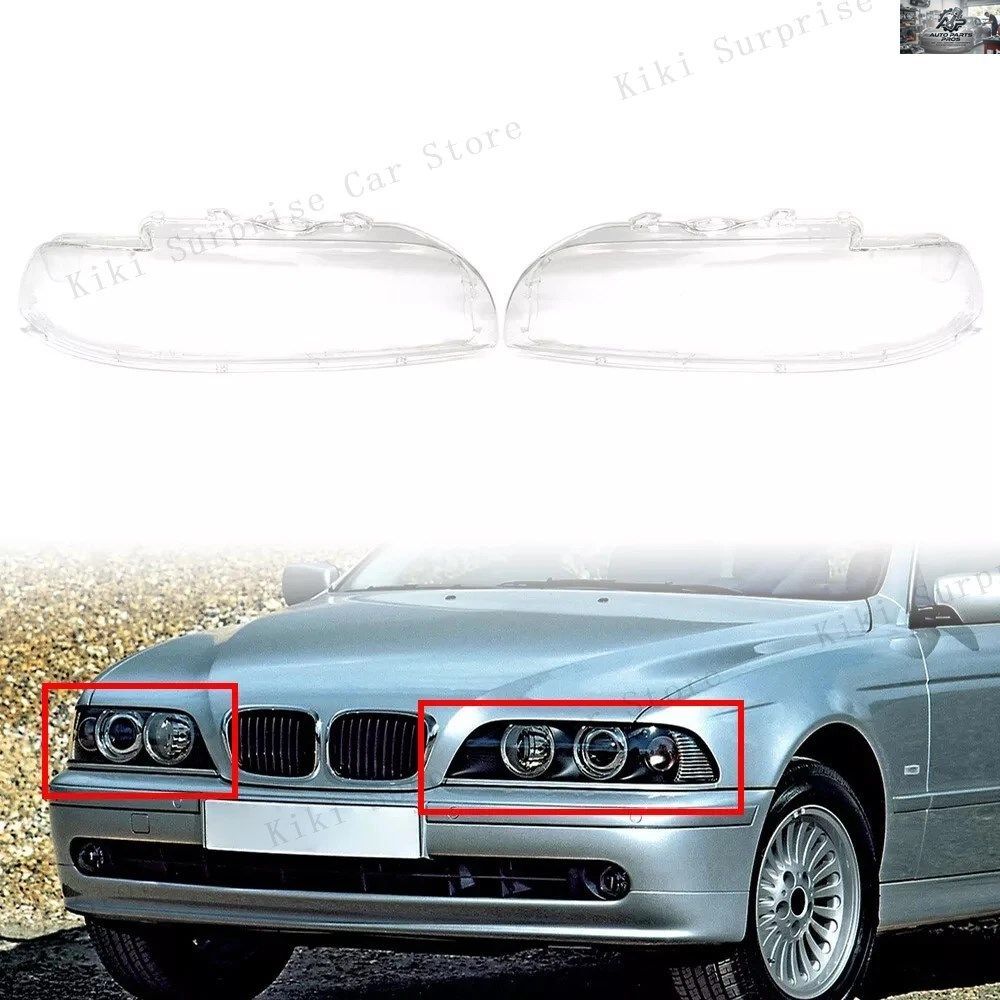BMW 5 SERIERS E39 2001 2002 2003 CAR HEADLIGHT LAMPE COVER SHELL GLASS LENS HEAD LIGHT LAMP LENS KIT