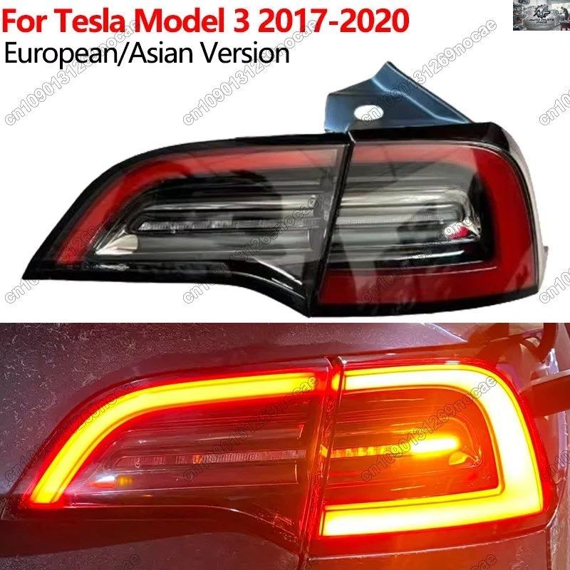 LED TAILLIGHTS TESLA MODEL 3 2017-2020 REAR WARMING STOP BRAKE LAMP YELOW TURN SIGNAL LIGHTS FOG LAMP CAR
