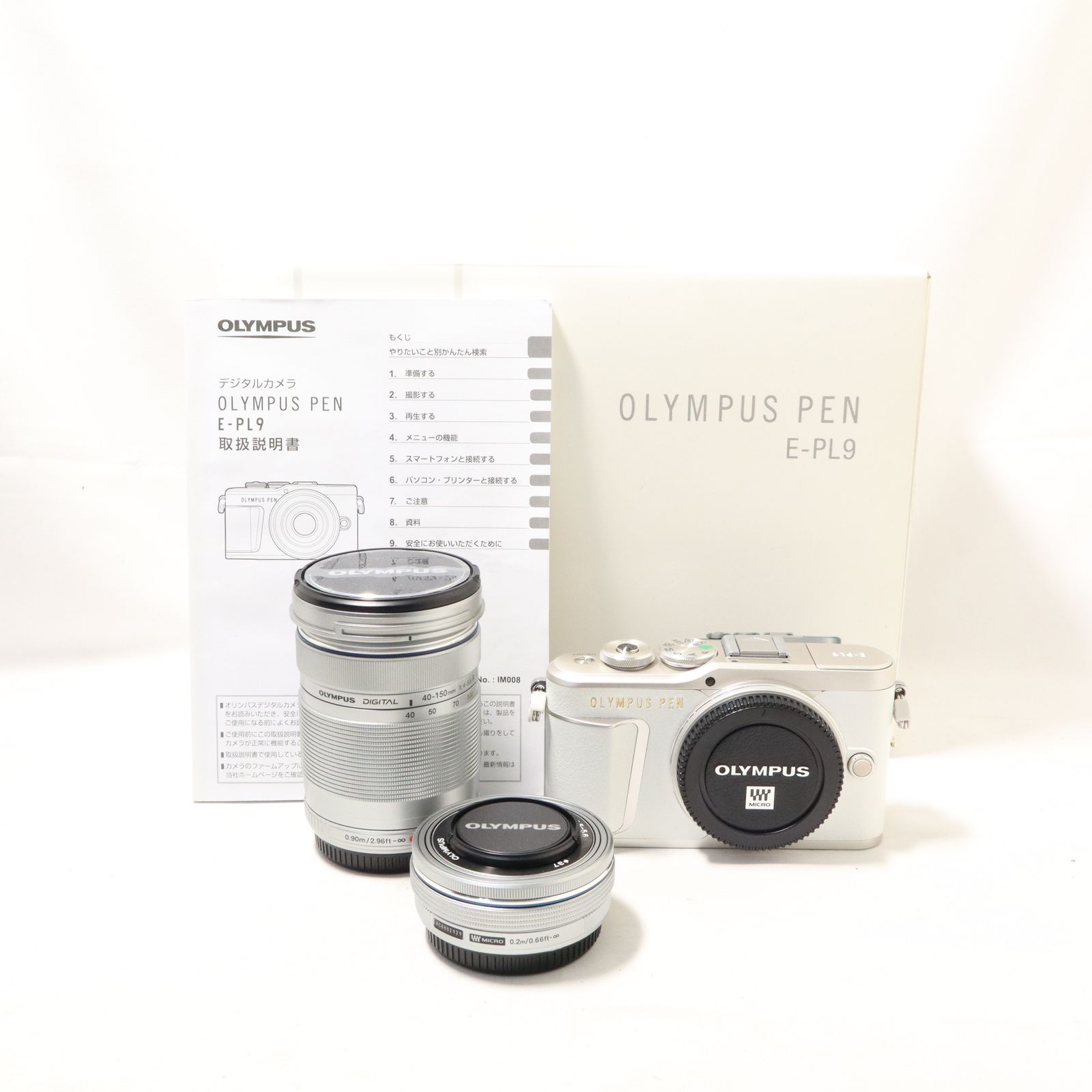 OLYMPUS E-PL9 + 14-42mm 3.5-5.6 40-150mm 4-5.6 ED MSC ミラーレス 一眼 デジタルカメラ デジイチ 37,050円