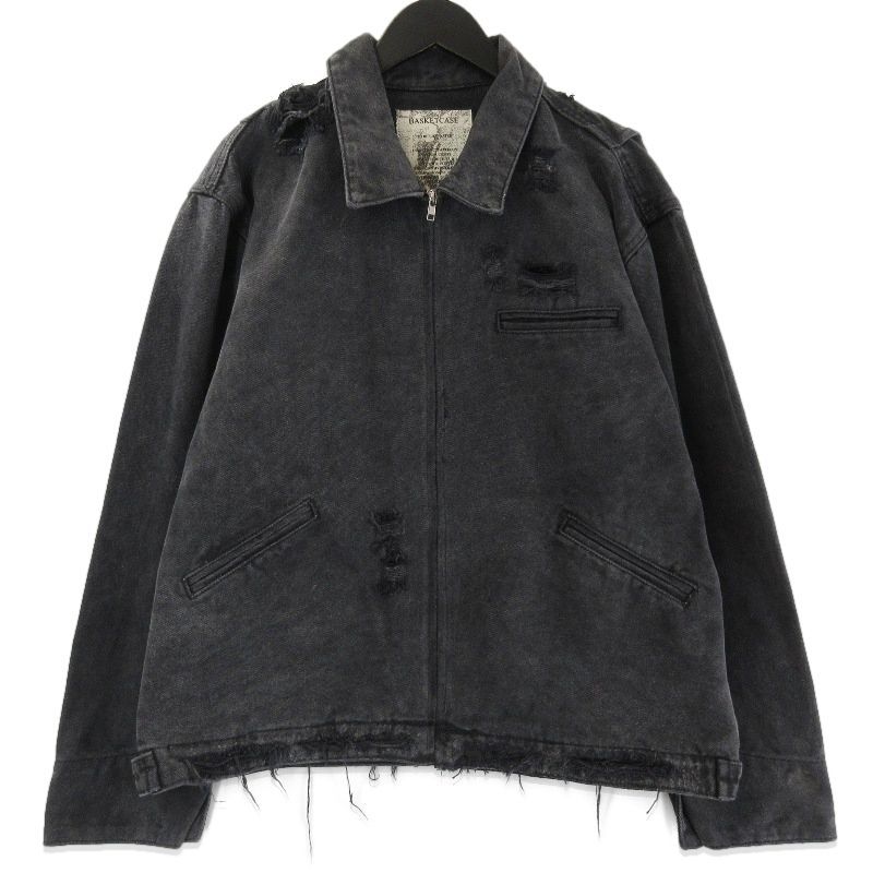 未使用 Basketcase バスケットケース HENCH distressed work jacket ワークジャケット ダメージ加工 ブラック 黒 L 71016436 16,790円