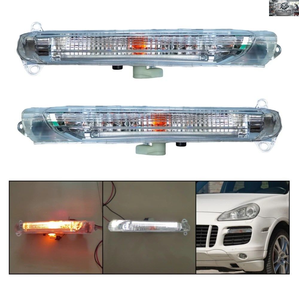 DAY LIGHT TURN SIGNAL HEADLIGHT PORSCHE CAYENNE GTS TURBO 2007 - 2010 DAYTIME RUNNING LIGHT DIRECTION LAMP PARTS