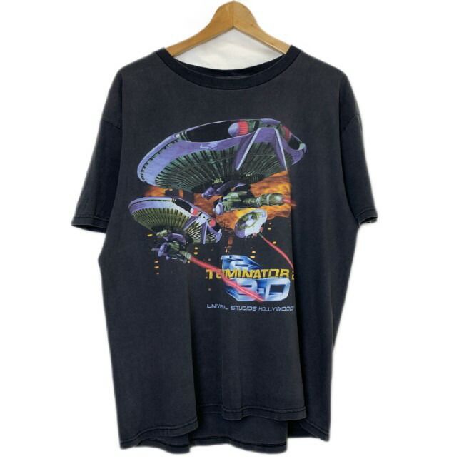 【中古】　UNIVERSAL　Tシャツ　半袖　カットソー　トップス　クルーネック　キャラT　キャラクター　TERMINATOR2　ターミネーター　UNIVERSAL STUDIOS HOLLYWOOD　プリント　オーバーサイズ　古着　/7309