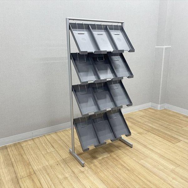 パンフレットスタンド 3列4段 カタログスタンド 傾斜タイプ リーフレットラック オフィス 展示会 コクヨ フラットシルバー