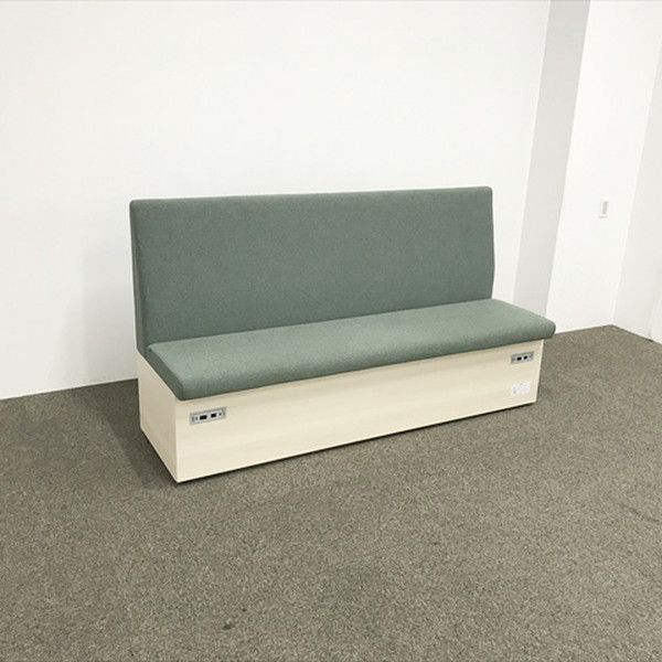 応接用ソファ ブレスタ 3人用 応接家具 ハイバック オカムラ ダークグリーン