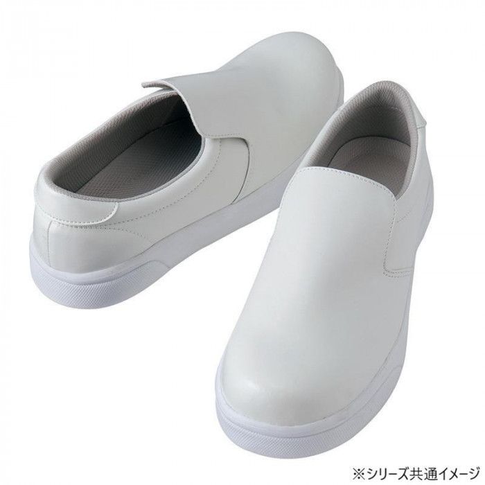 樹脂製先芯でつま先ガード 耐油・耐滑ソールの厨房シューズ アイトス 耐滑コックシューズ(先芯入り)(男女兼用) ホワイト 25.0cm 4441 合成皮革・幅広3E