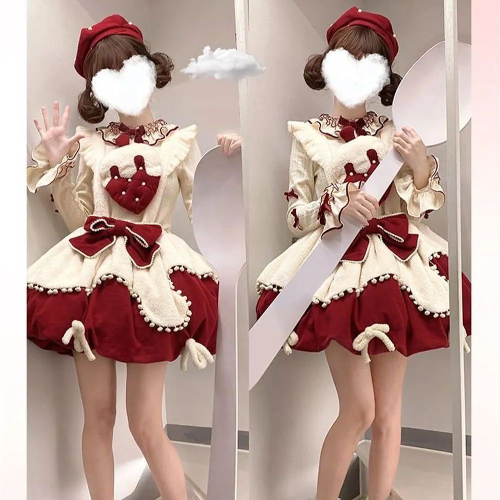 サンタワンピース コスプレ レディース トップス ミニスカ 2点セット 大きいサイズ 洋服 衣装 仮装 クリスマスロリータ コスチュ 7,517円