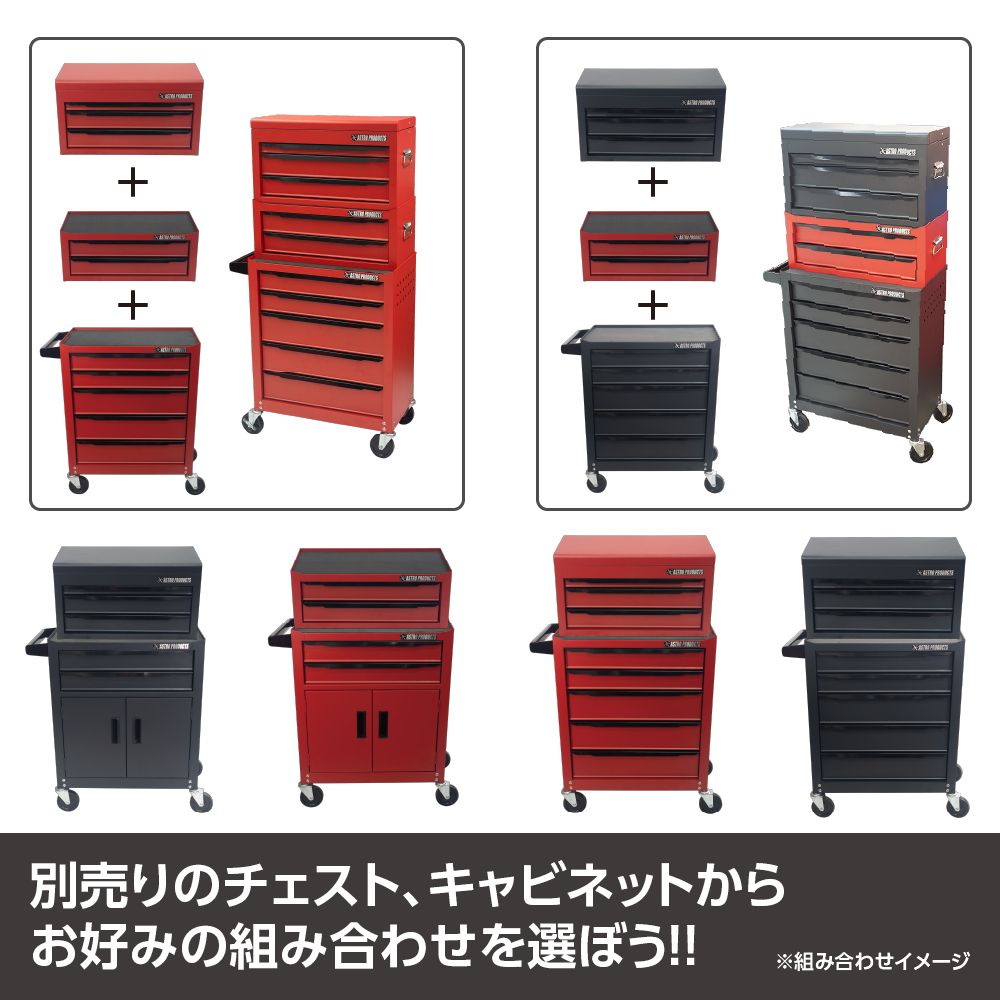 アストロプロダクツ ミニキャビネット 2段 ドア付き マットブラック