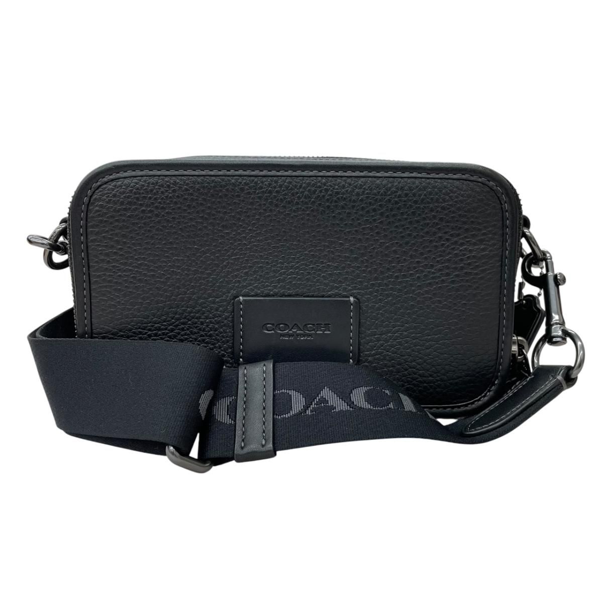 ☆コーチ M2357 クロスボディバッグ レザー バッグ スクエア ブラック プレート シルバー COACH