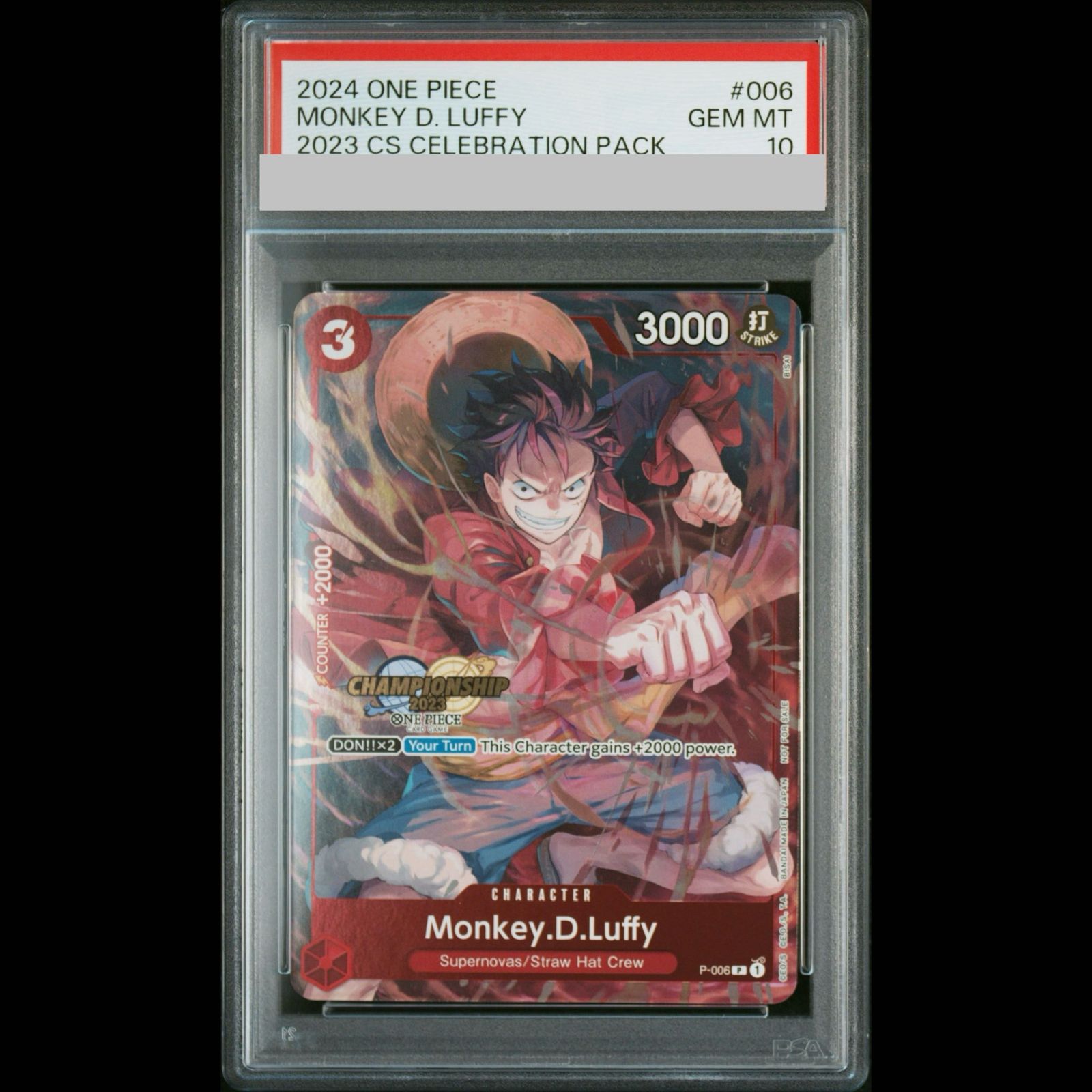 【PSA10】モンキー・D・ルフィ [英語版] (CS2023)【P】{P-006} 1枚