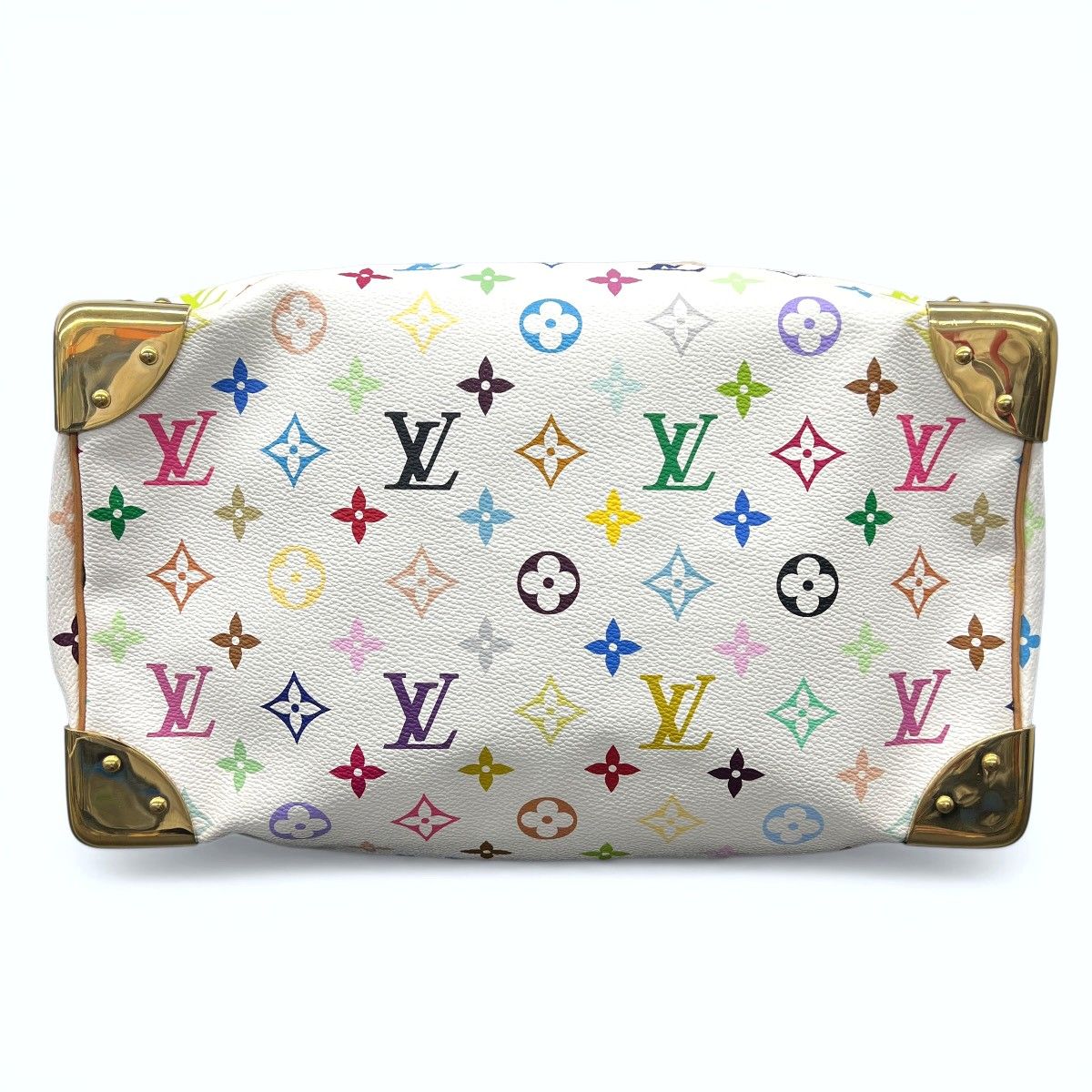 LOUIS VUITTON 美品 ルイヴィトン スピーディ30 モノグラムマルチカラー ブロン ハンドバッグ M92643 PVC レザー SP3007 ホワイト マルチカラー ミニボストン LV ABランク 中古 鑑定済 ヴィトンバッグ