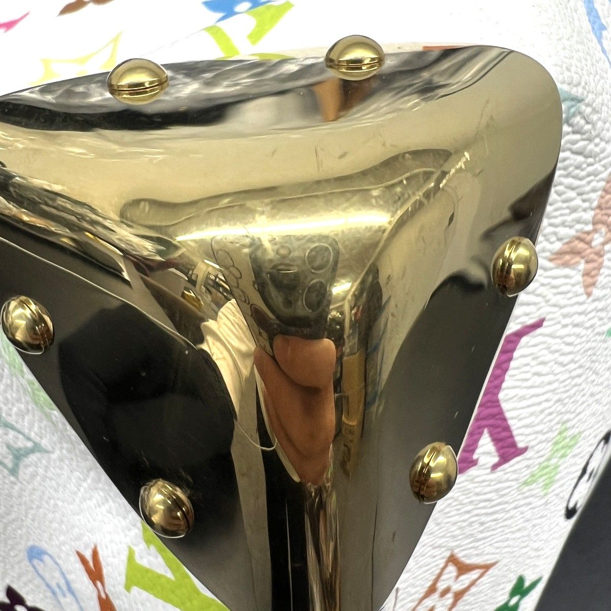LOUIS VUITTON 美品 ルイヴィトン スピーディ30 モノグラムマルチカラー ブロン ハンドバッグ M92643 PVC レザー SP3007 ホワイト マルチカラー ミニボストン LV ABランク 中古 鑑定済 ヴィトンバッグ