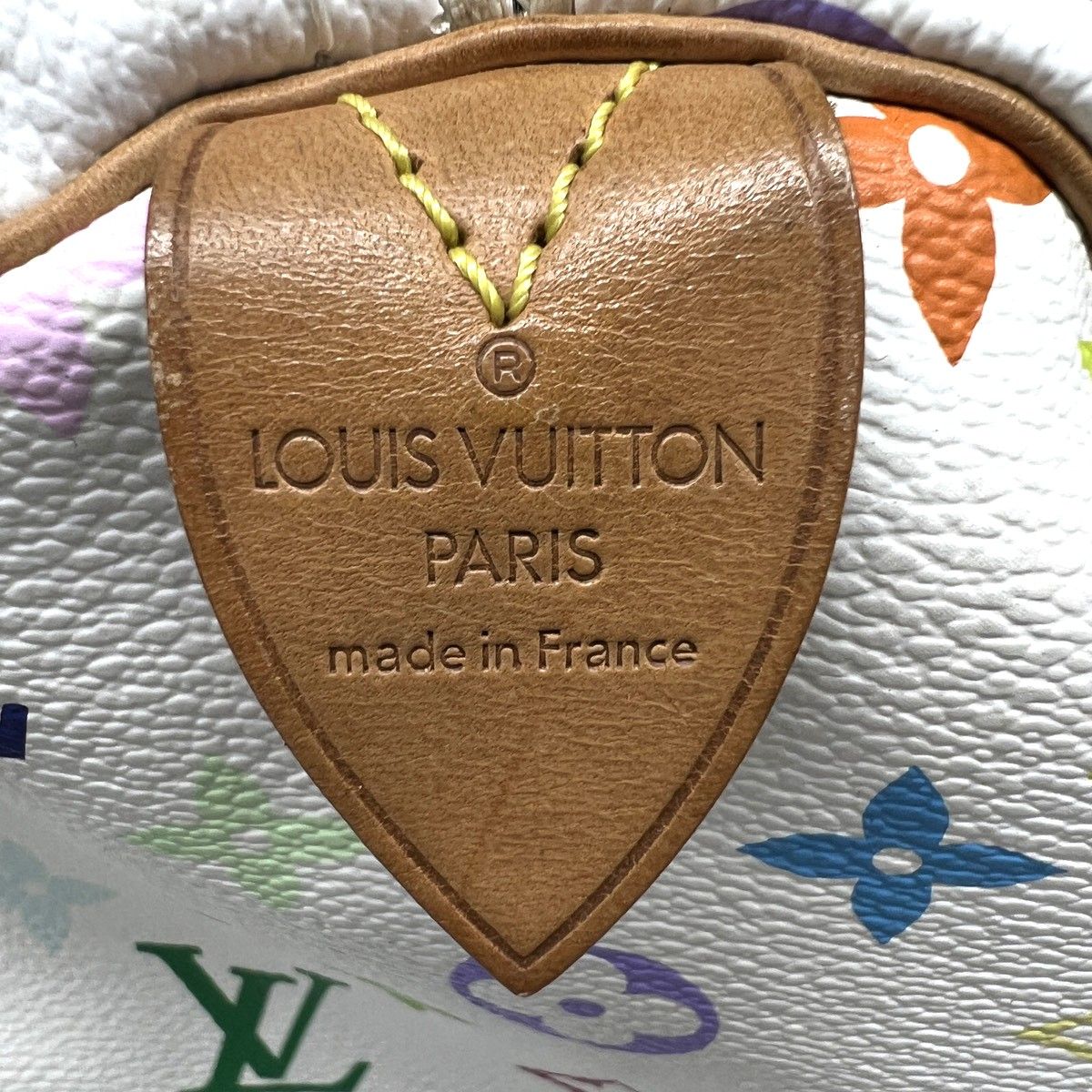 LOUIS VUITTON 美品 ルイヴィトン スピーディ30 モノグラムマルチカラー ブロン ハンドバッグ M92643 PVC レザー SP3007 ホワイト マルチカラー ミニボストン LV ABランク 中古 鑑定済 ヴィトンバッグ