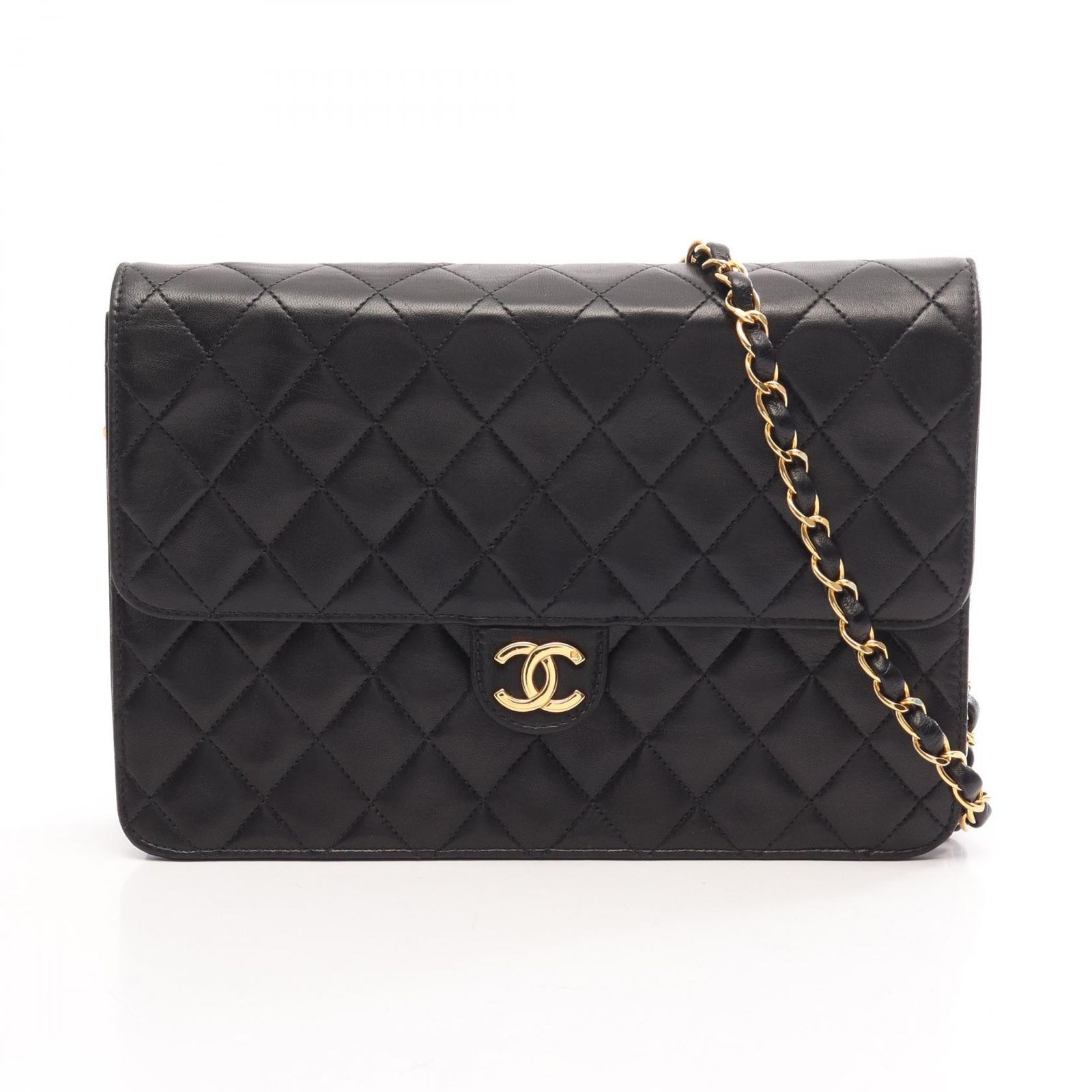 シャネル CHANEL ショルダーバッグ マトラッセ ブラック ラムスキン（羊革） マトラッセ プッシュロック チェーンショルダー レディース Used A 247,400円