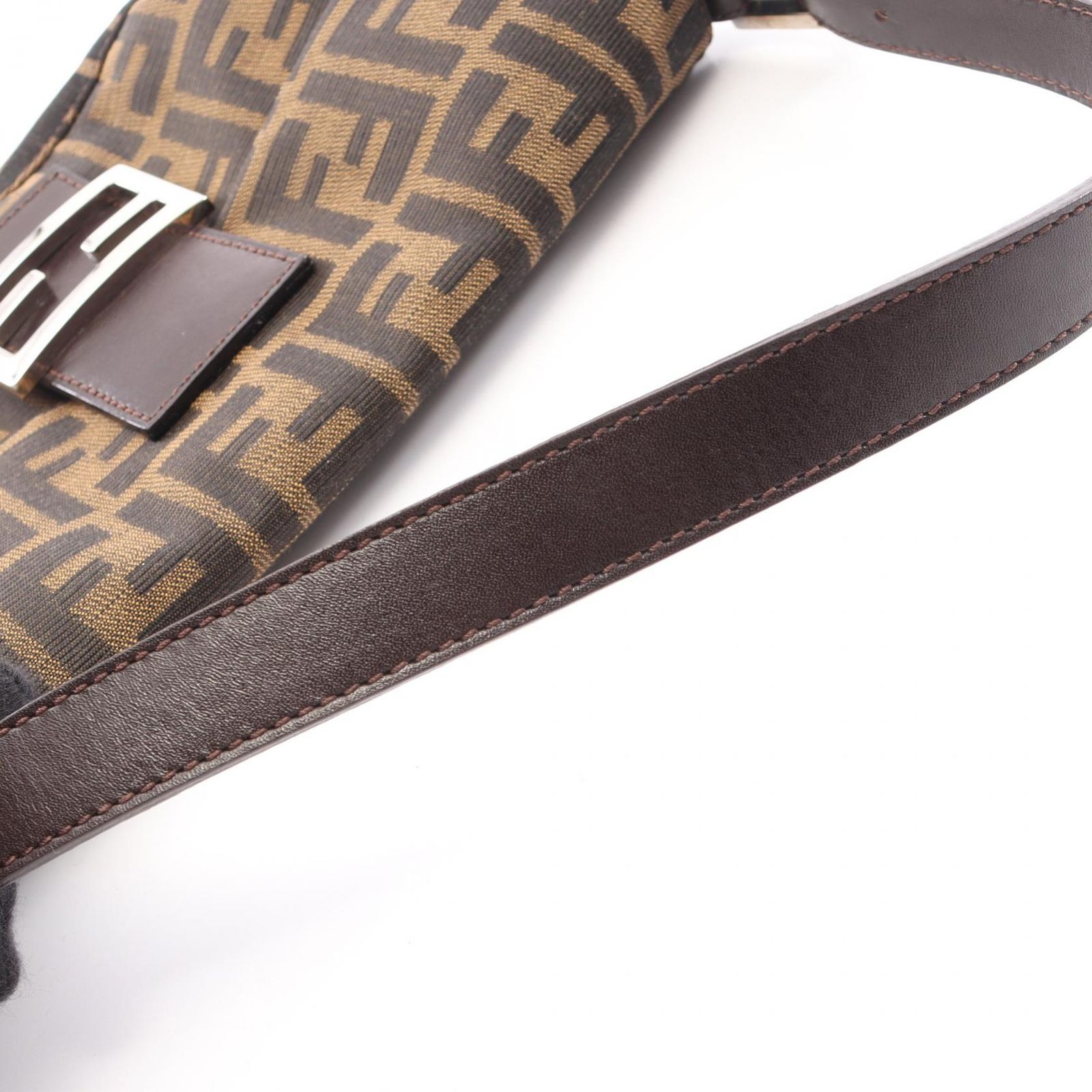 フェンディ FENDI ハンドバッグ マンマバケット ズッカ ブラウン/ブラック キャンバス レザー ズッカ マンマバケット レディース Used A