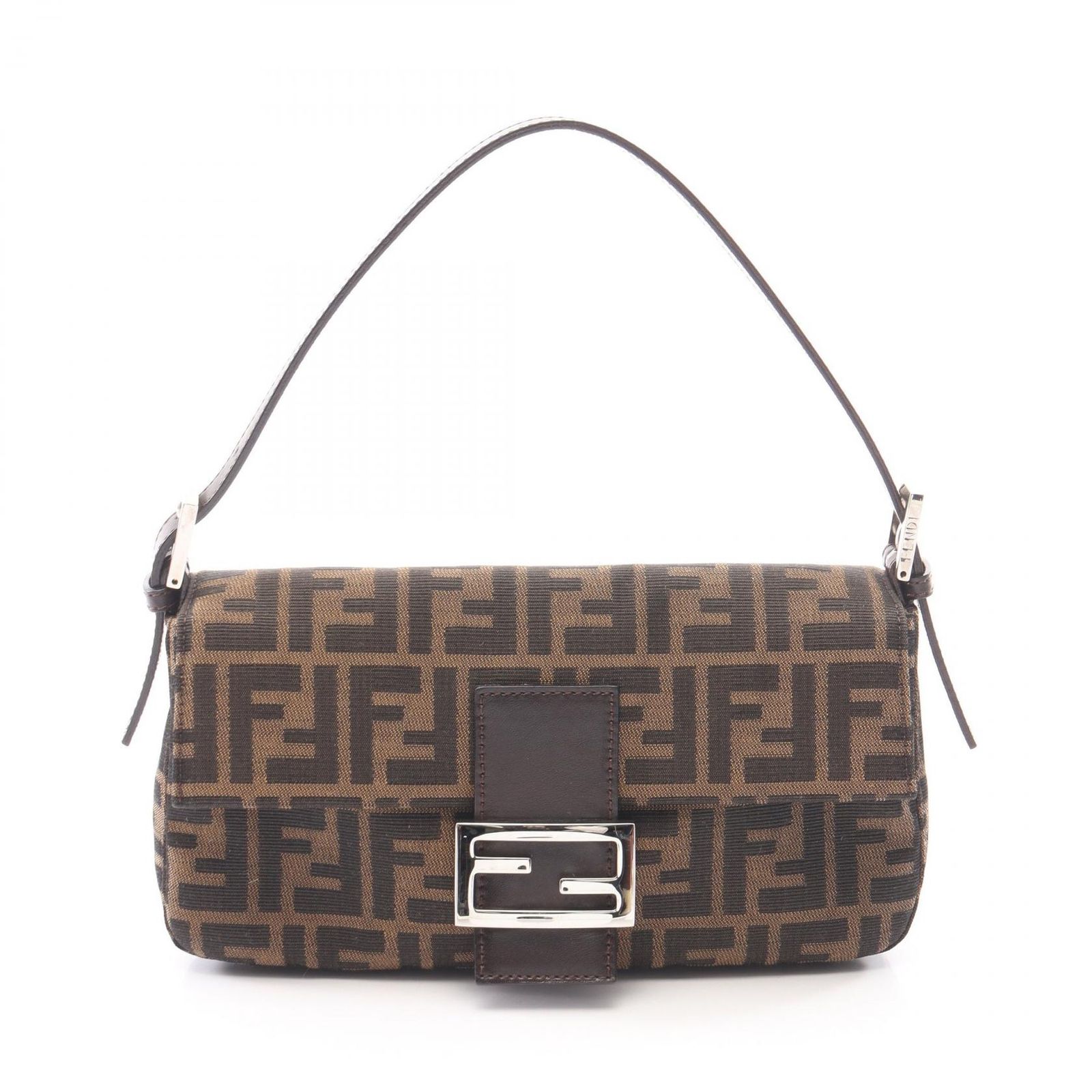 フェンディ FENDI ハンドバッグ マンマバケット ズッカ ブラウン/ブラック キャンバス レザー ズッカ マンマバケット レディース Used Aハンドバッグ