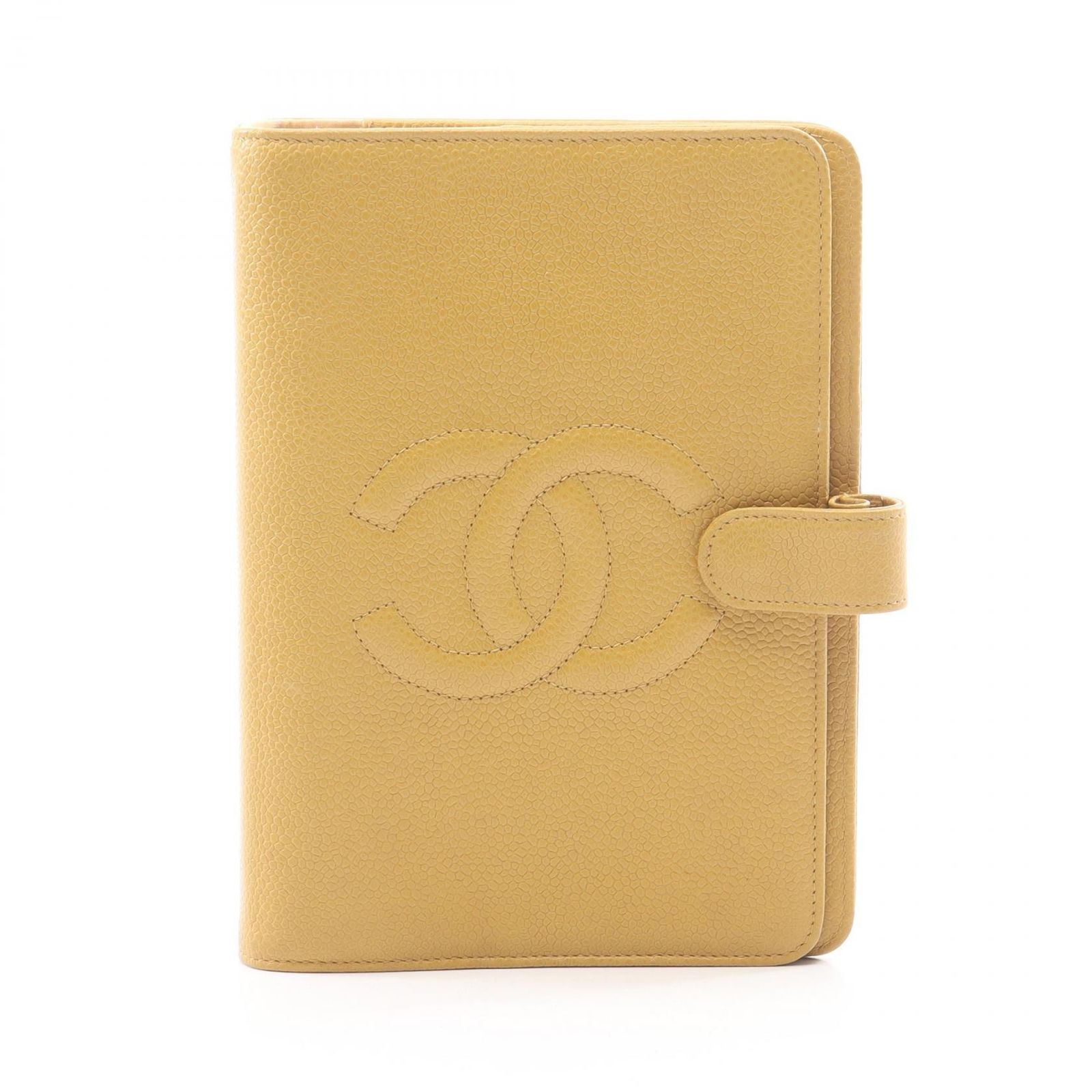 シャネル CHANEL 手帳カバー ココマーク イエロー キャビアスキン(グレインドカーフ) ココマーク アジェンダPM レディース Used B