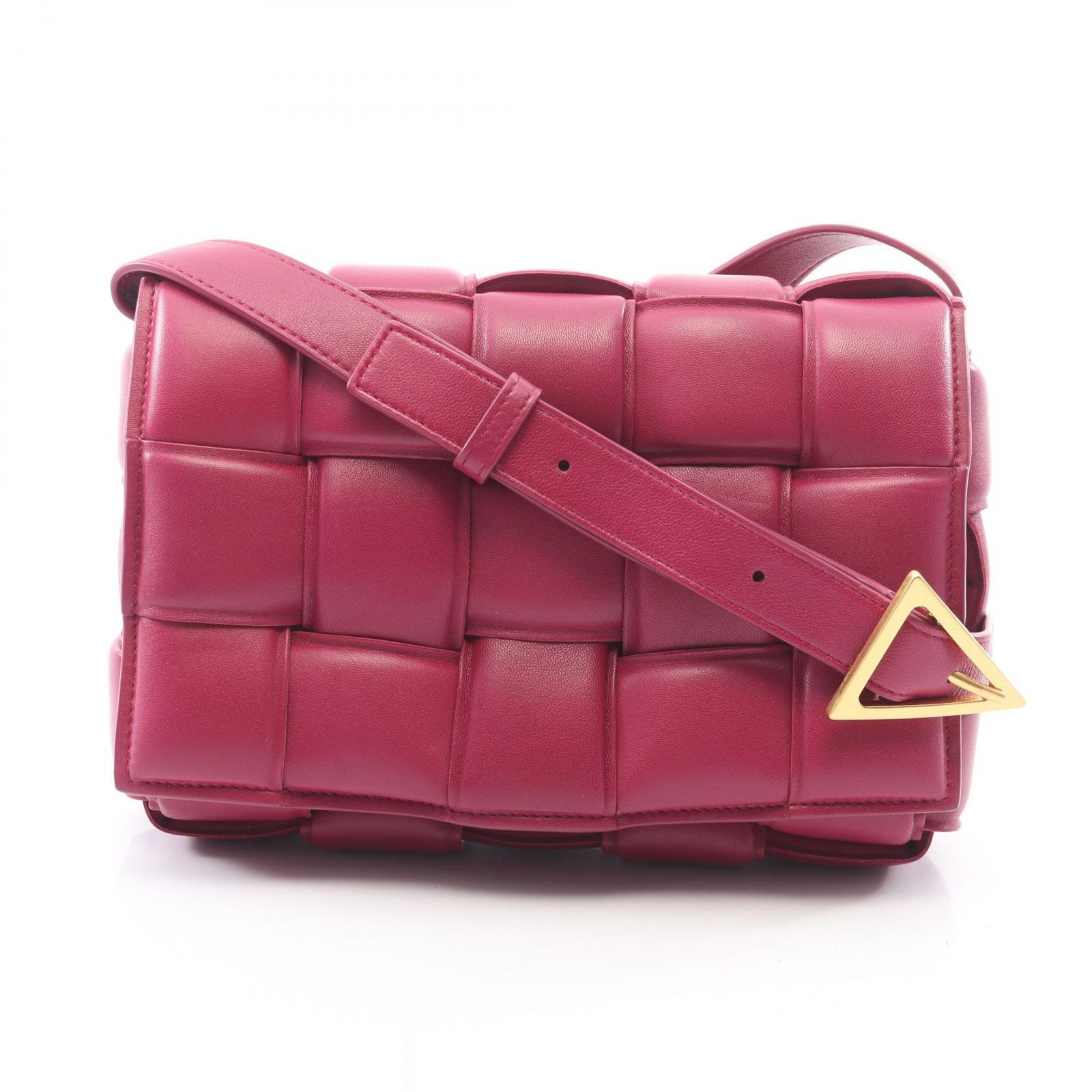 ボッテガヴェネタ BOTTEGA VENETA ショルダーバッグ パデット カセット イントレチャート パープル レザー パデッド カセット レディース Used A
