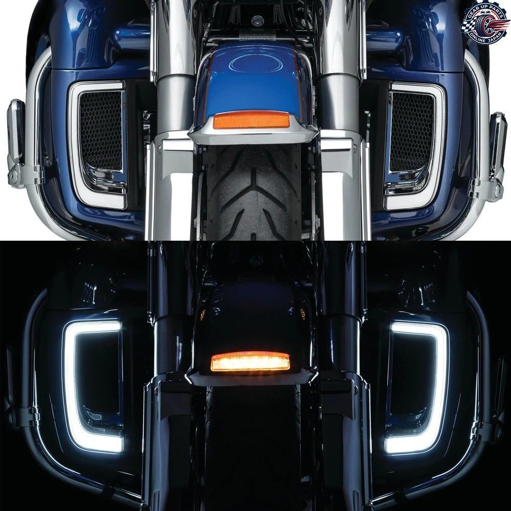 オートバイ用 LEDフェアリング ロワーグリル ライト ツーリング 2014-2019 CVO ストリートグライド エレクトラ ロードグライド ウルトラ FL