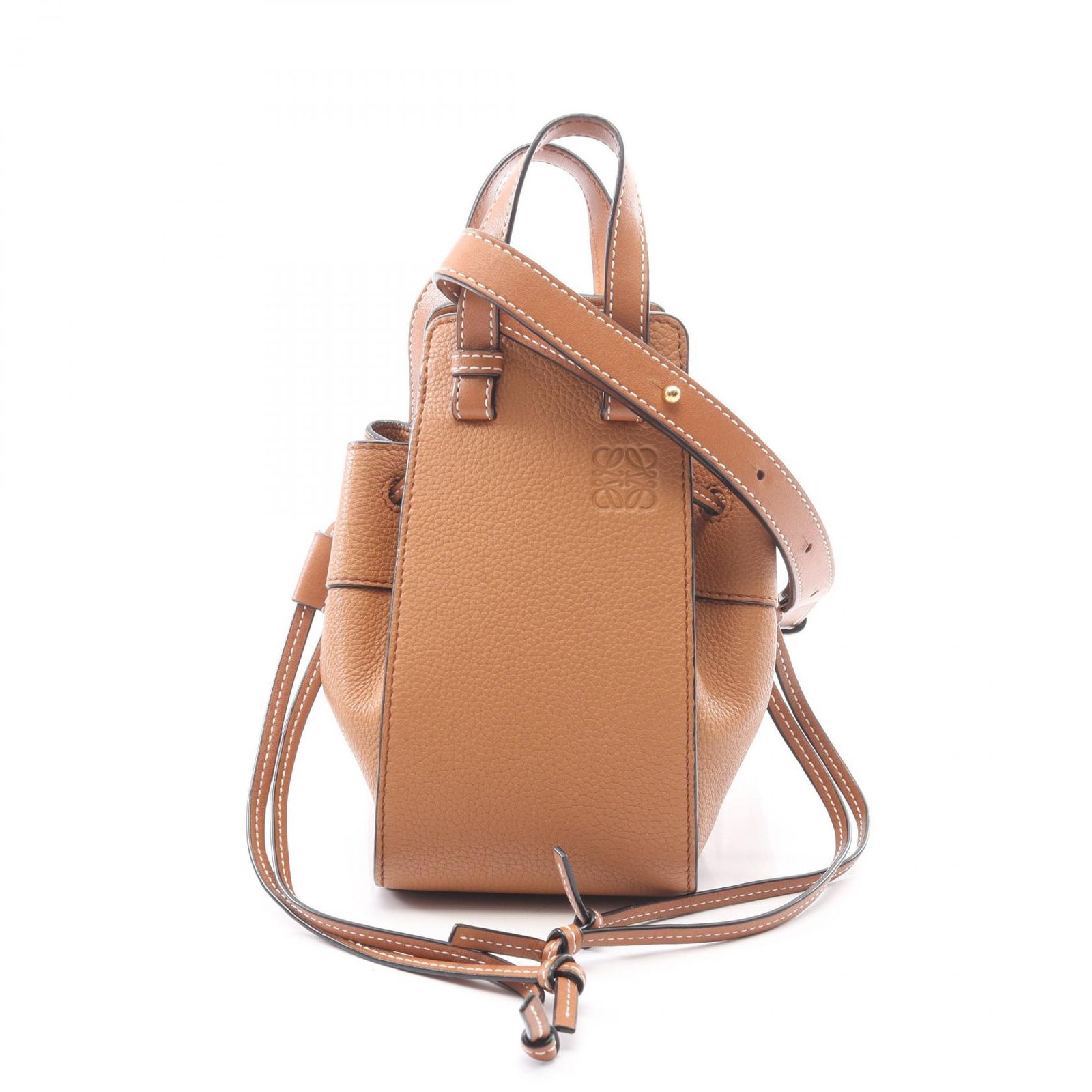 ロエベ LOEWE ハンドバッグ ハンモック ドローストリングバッグ ミニ 2WAY ブラウン レザー ハンモック ドローストリング ミニ レディース Used B 105,400円
