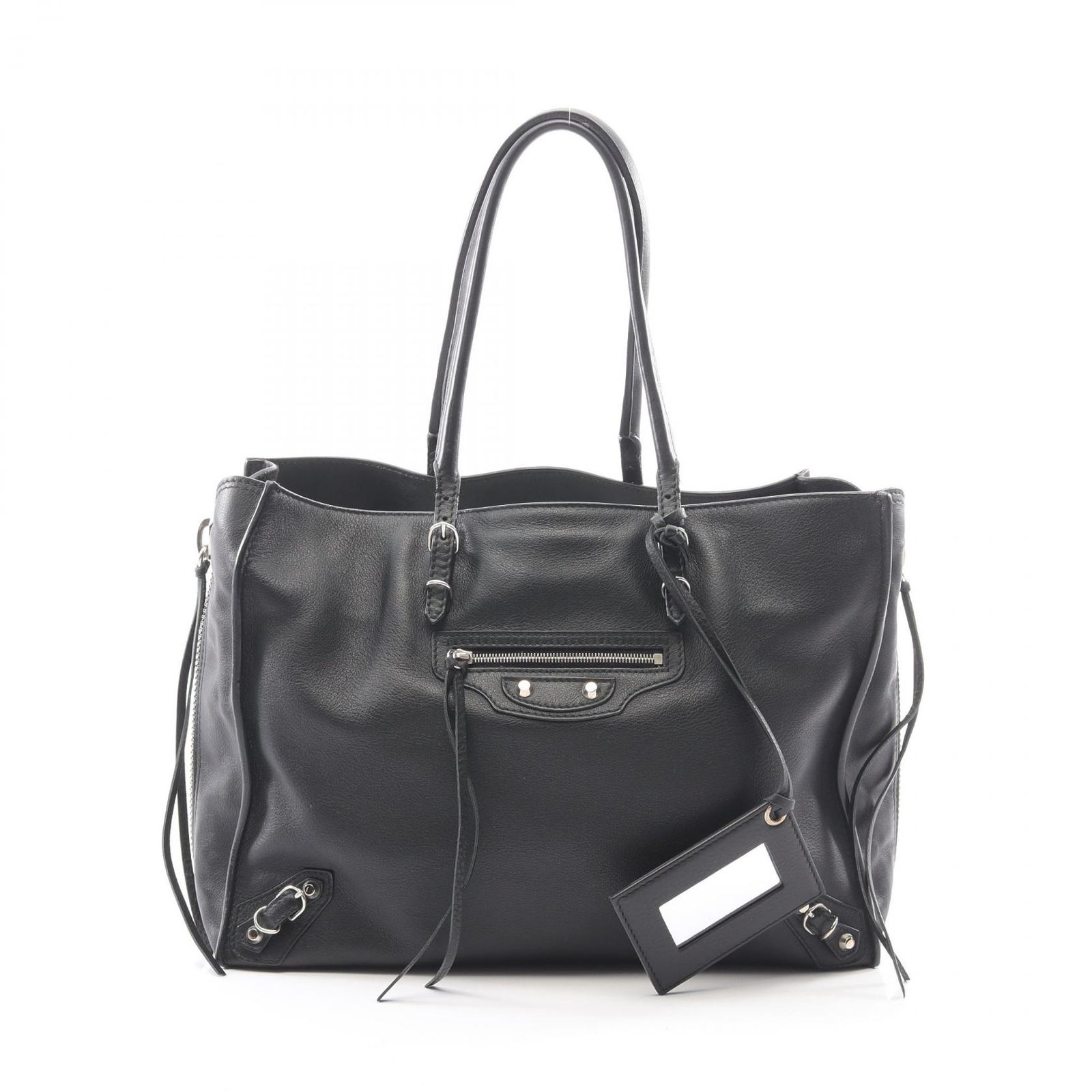 バレンシアガ BALENCIAGA トートバッグ ペーパーB4 ジップアラウンド 432596 ブラック レザー ペ-パ-B4 ジップアラウンド レディース Used B